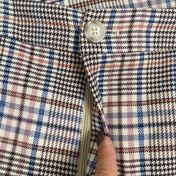 ANTHROPOLOGIE MALCOLM PLAID TAPERED TROUSERS STRAIGHT LEG ROLLED HEM HOUNDSTOOTH - Picture 7 of 13